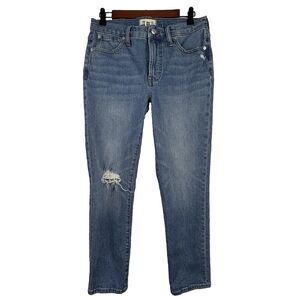 Madewell The Mid Rise Perfect Vintage Jeans 28 in Ainsdale Wash Knee Rip Edition